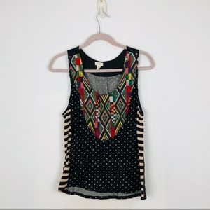 Anthropologie TINY back front embroidery top